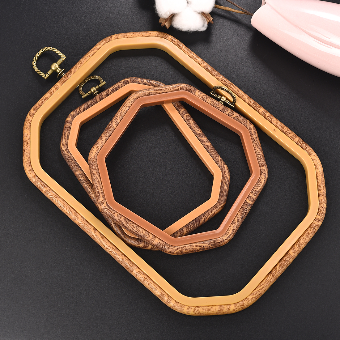 Imitated Wood Round,Oval Diffe - Embroidery Hoop Plastic review and price