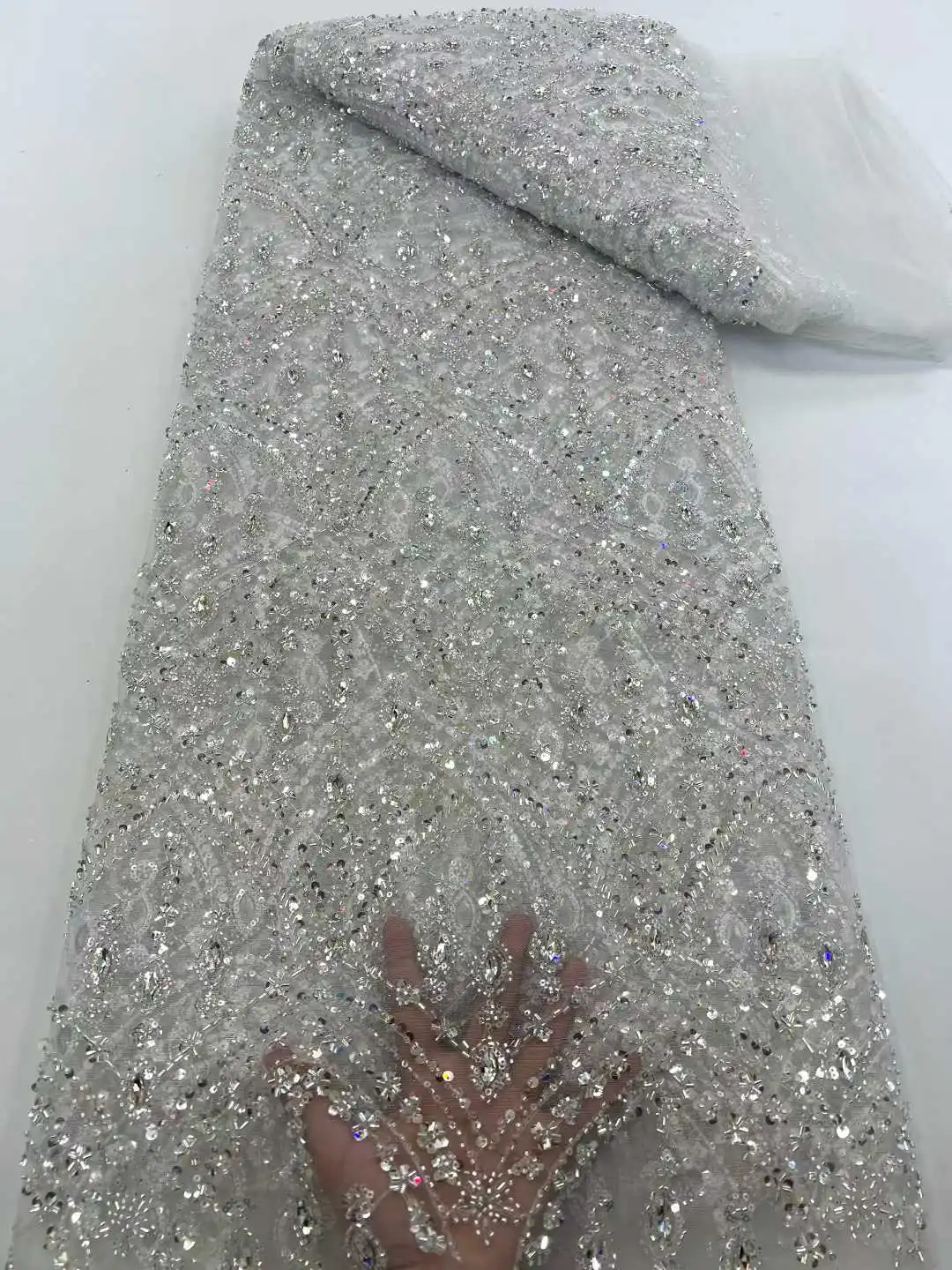 Hot Sale Exquisite Heavy Indus - Embroidery Net Fabric review and price