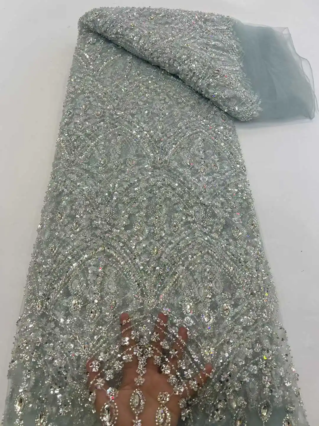 Hot Sale Exquisite Heavy Indus - Embroidery Net Fabric review and price
