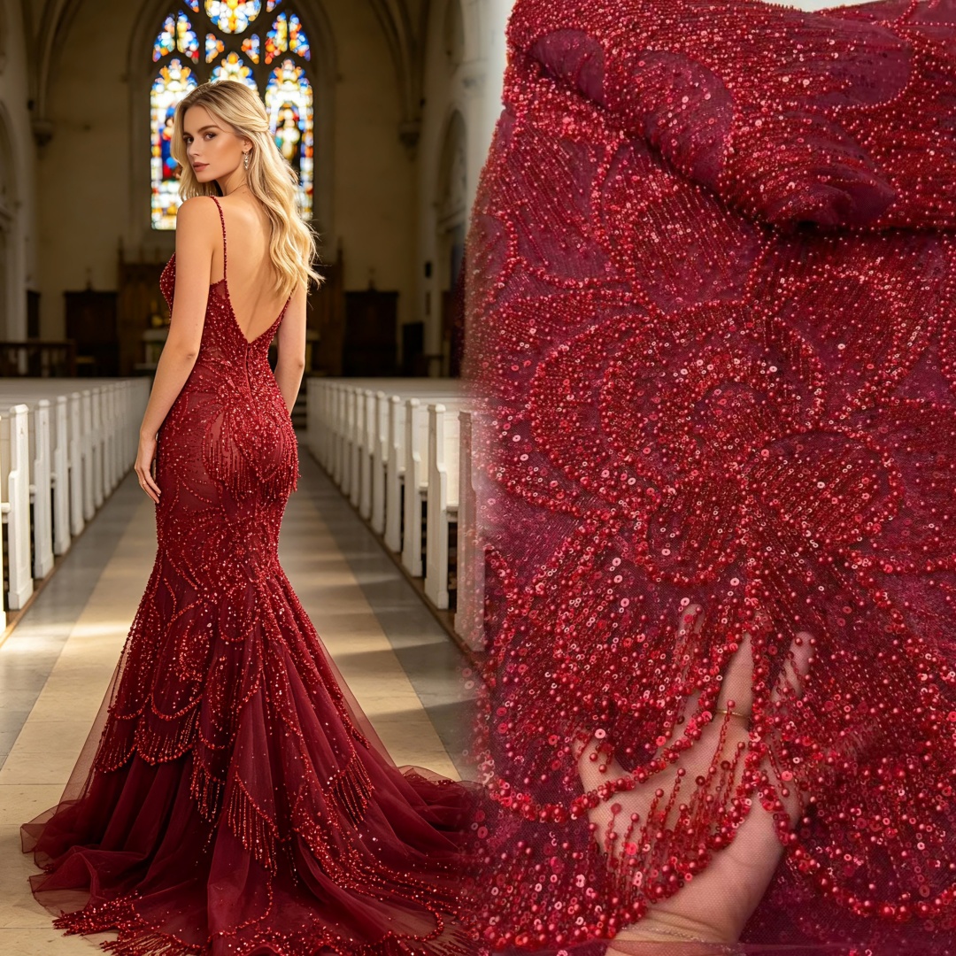 Nigerian Velvet Sequins Lace F - Velvet Fabric Embroidery review and price