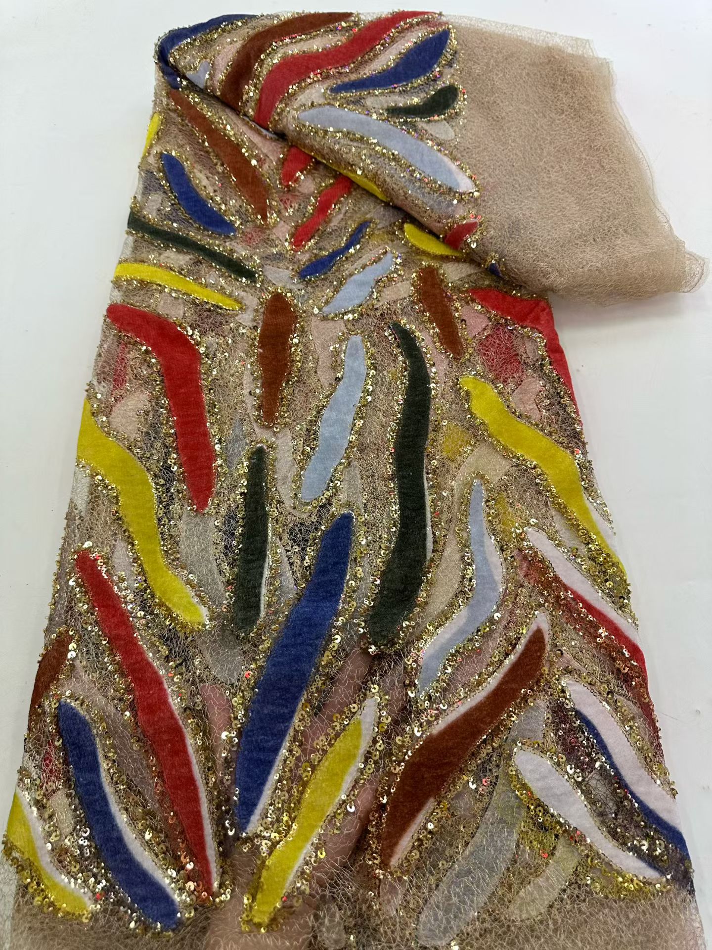 Latest African Sequins Lace Fa - Embroidery Net Fabric review and price