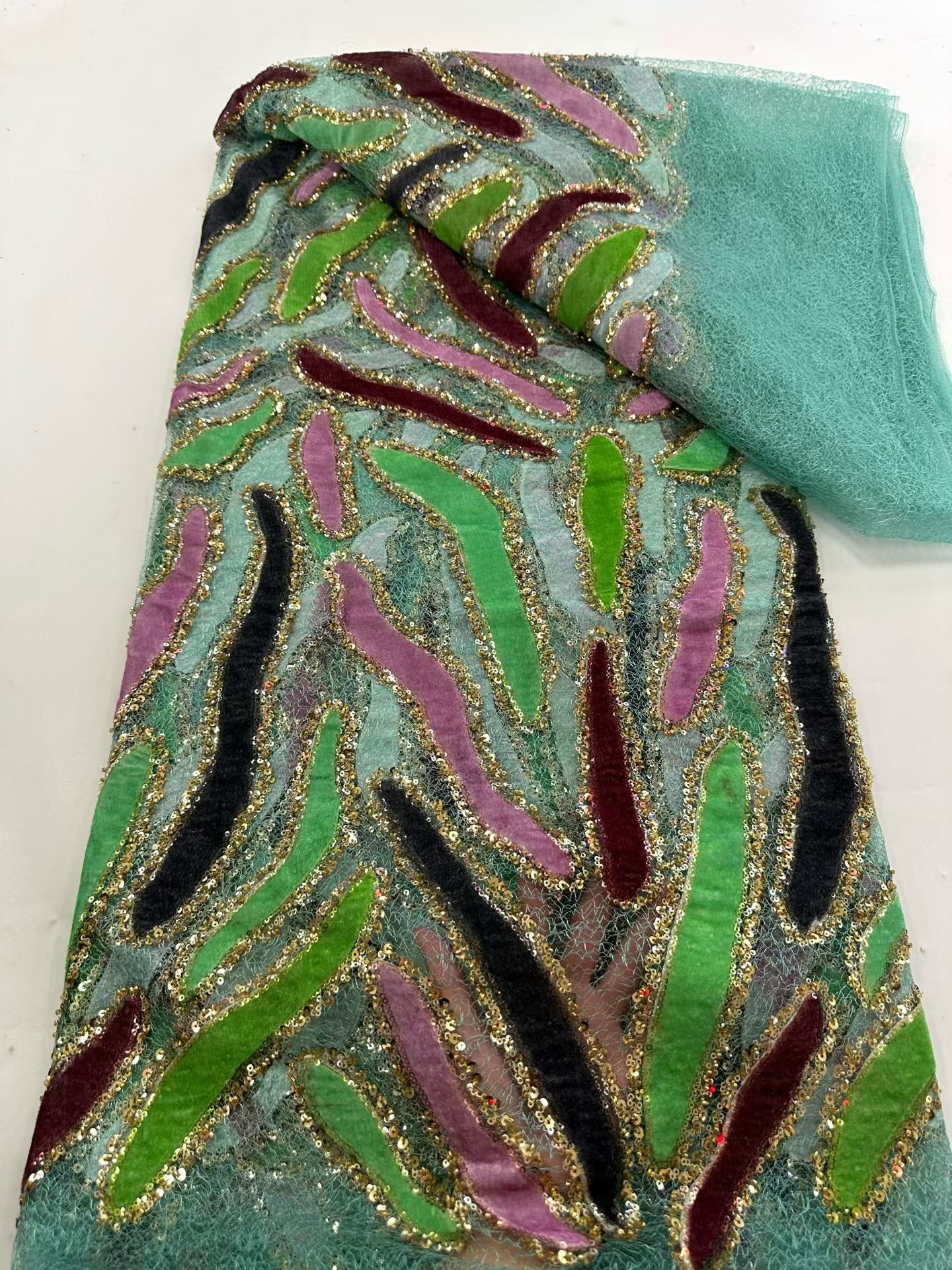 Latest African Sequins Lace Fa - Embroidery Net Fabric review and price