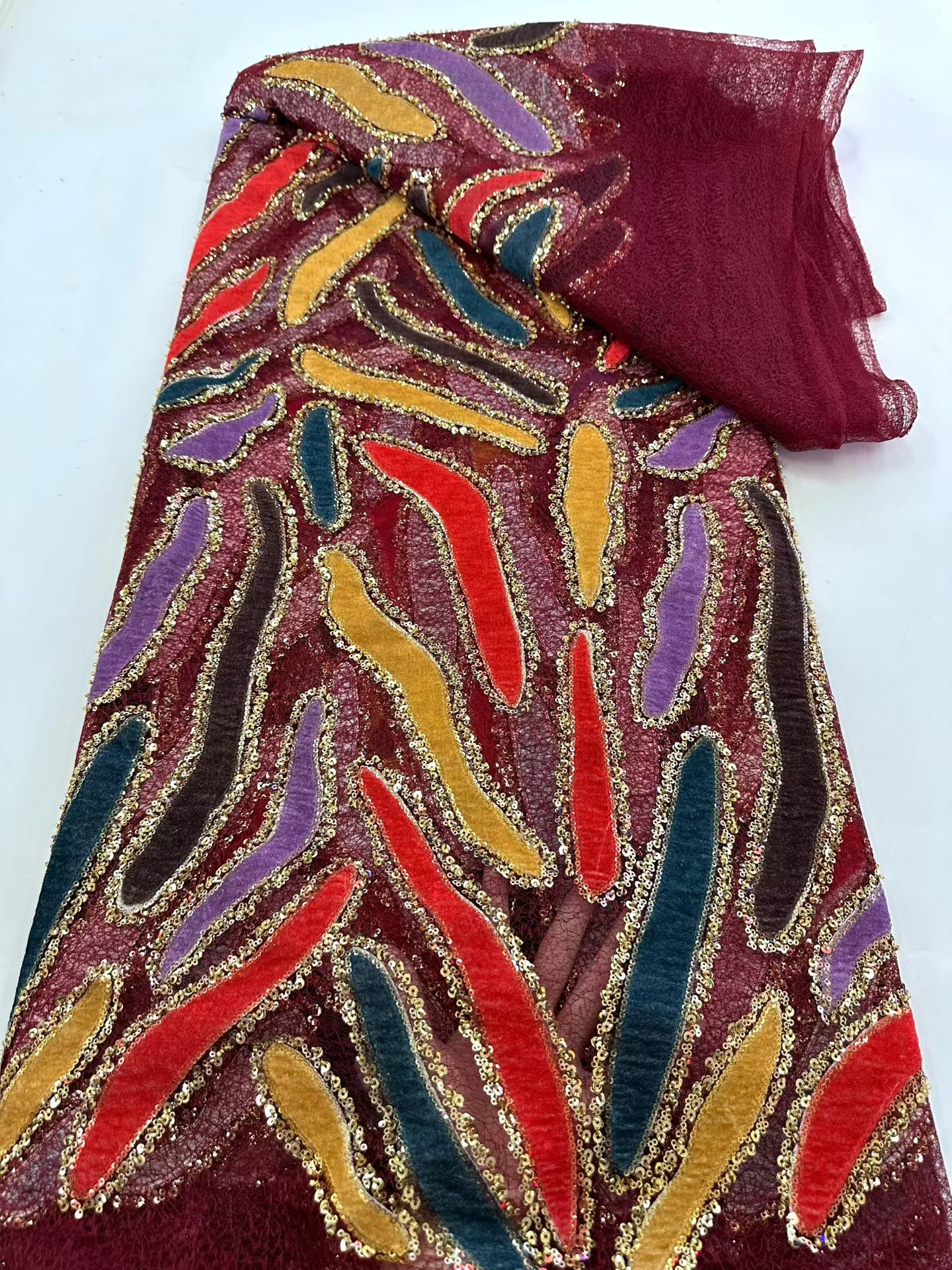 Latest African Sequins Lace Fa - Embroidery Net Fabric review and price