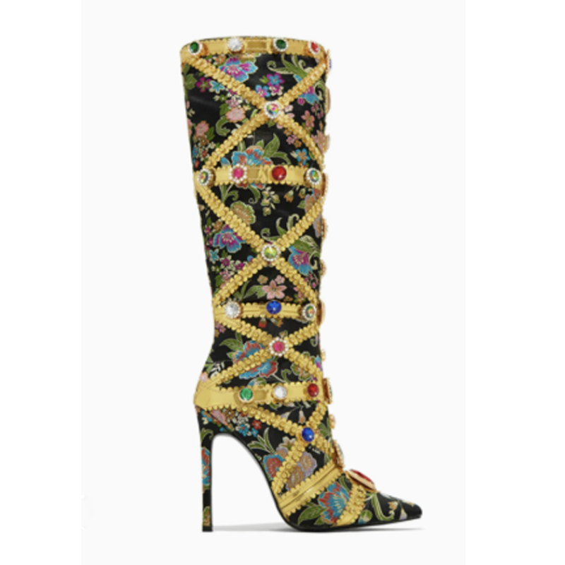 Multicolor Gemstone Gold Trim  - Embroidery Stitches review and price