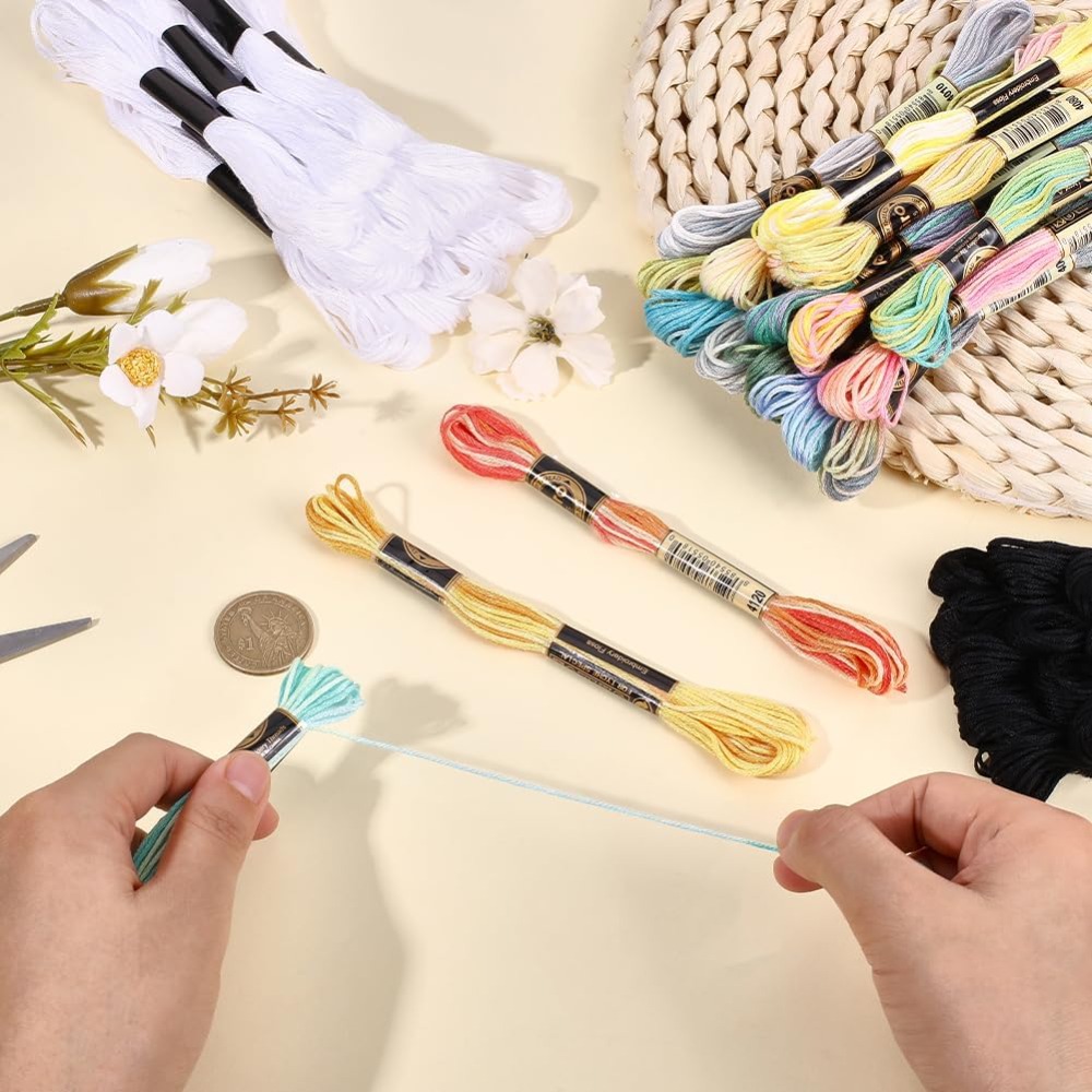42 Skeins Polyester Embroidery - Embroidery Stitches review and price