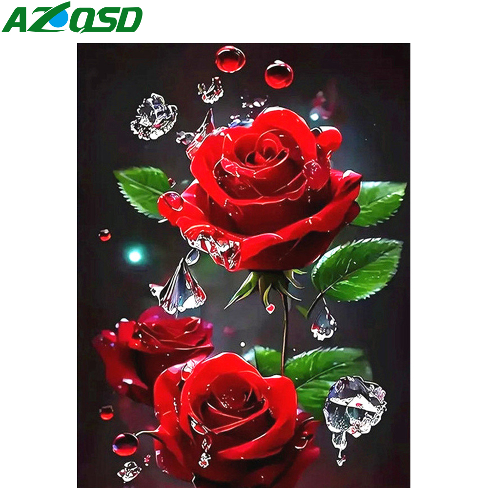 AZQSD Diamond Painting Full Dr - Embroidery Rose Stitch review and price