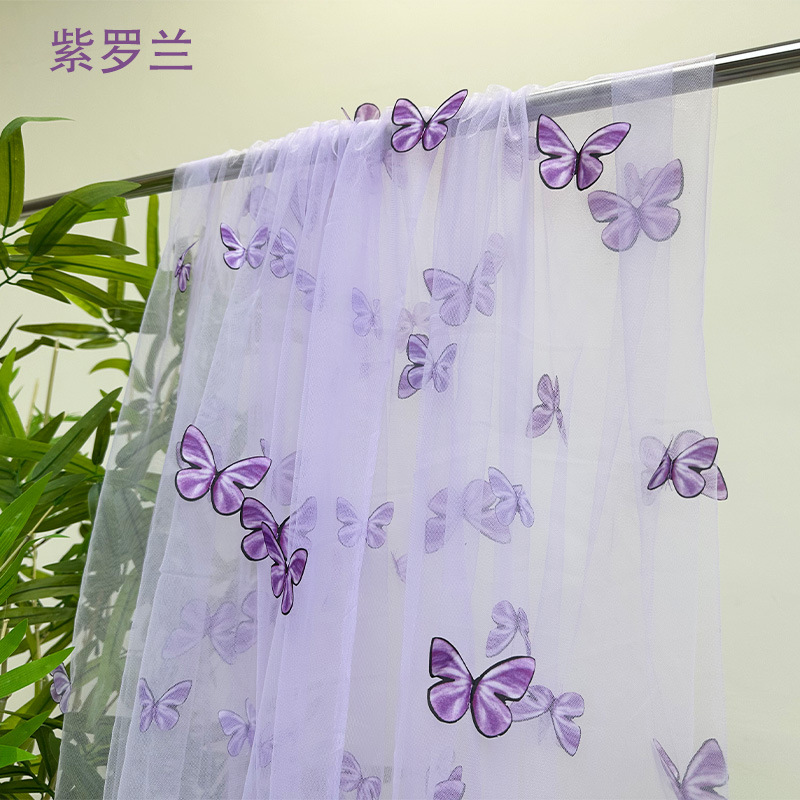 3D Butterfly Embroidery Tulle  - Embroidery Net Fabric review and price