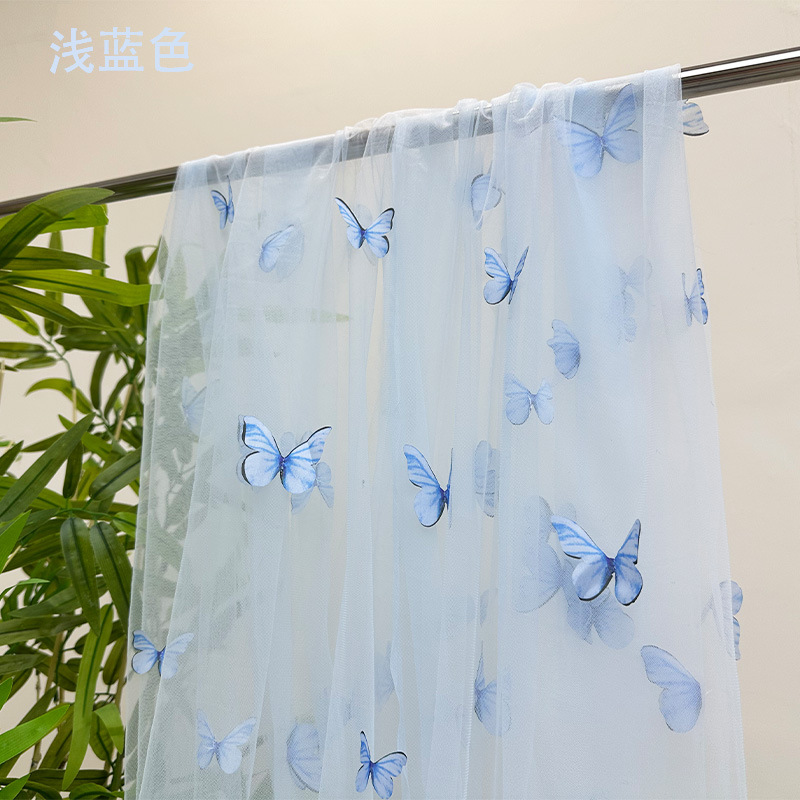 3D Butterfly Embroidery Tulle  - Embroidery Net Fabric review and price