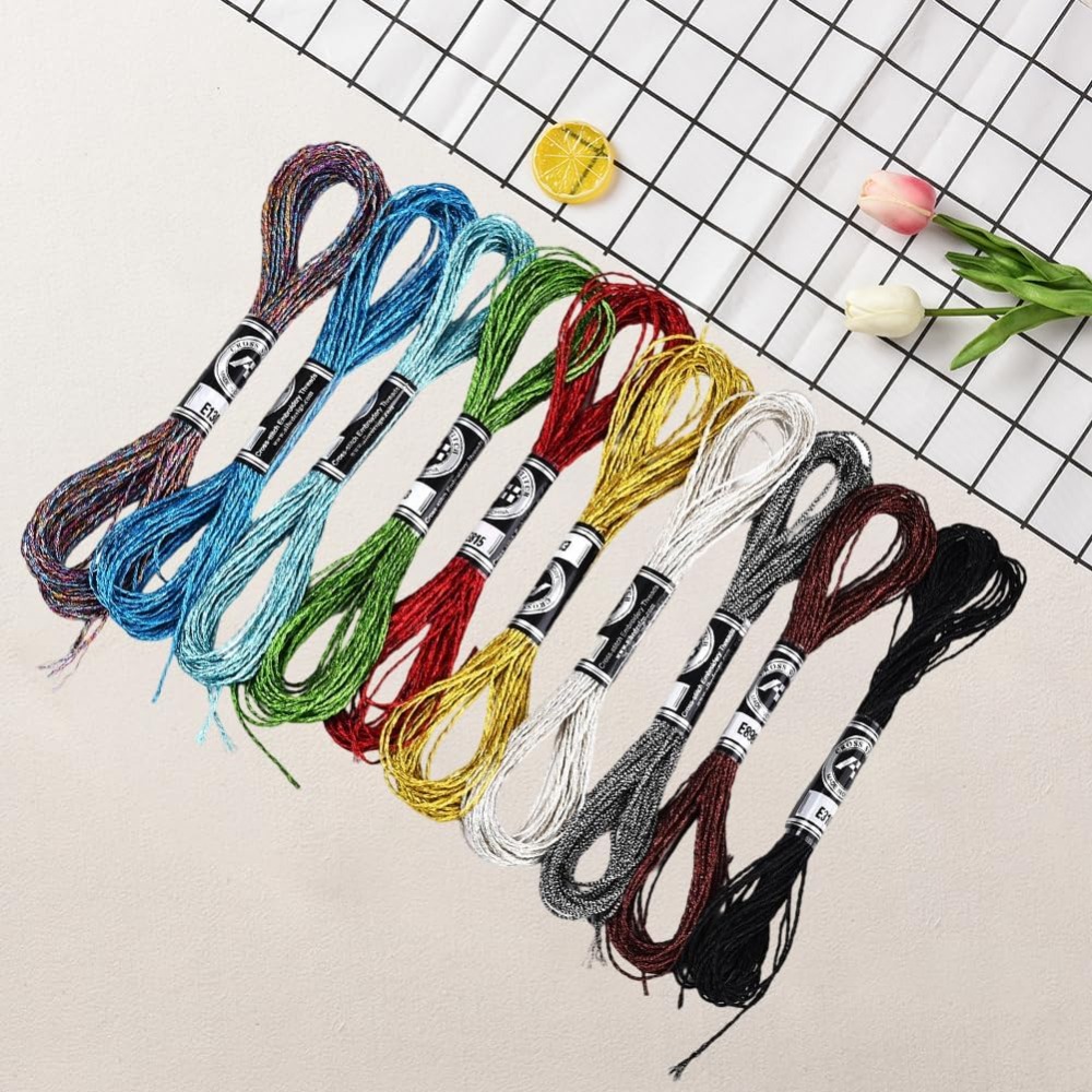 10 Skeins 10 Colors Metallic E - Embroidery Stitches review and price