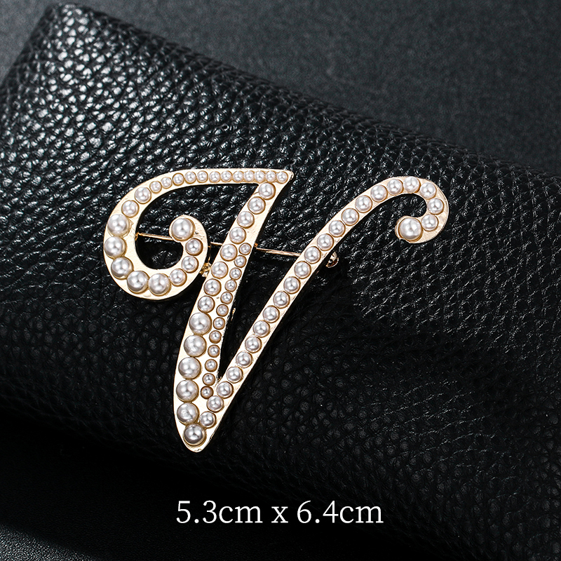 English Letters A-Z Pearl Broo - Embroidery Letter M review and price
